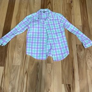 Boys Button Up Plaid Pastel Shirt.